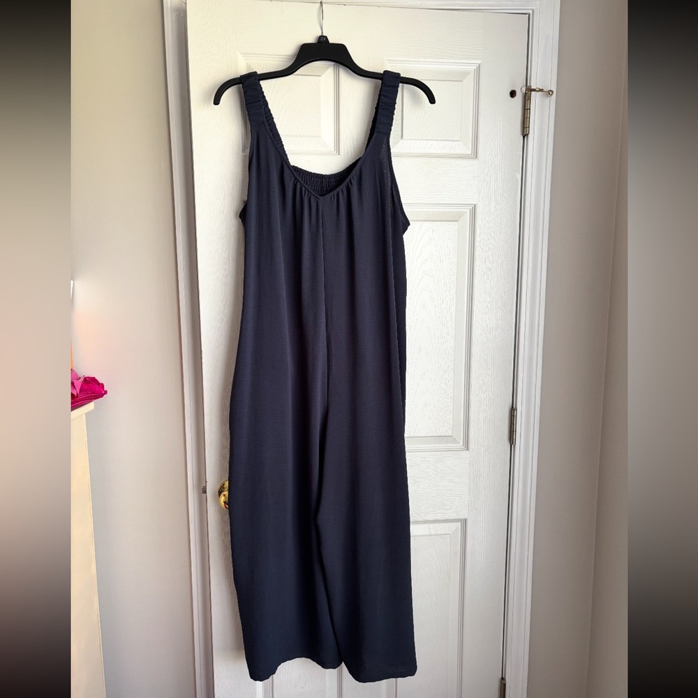 Maurices Navy Wide-Leg Sleeveless Jumpsuit